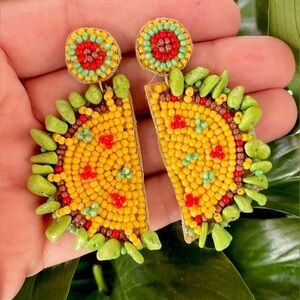 Taco Colorful Beaded Earrings